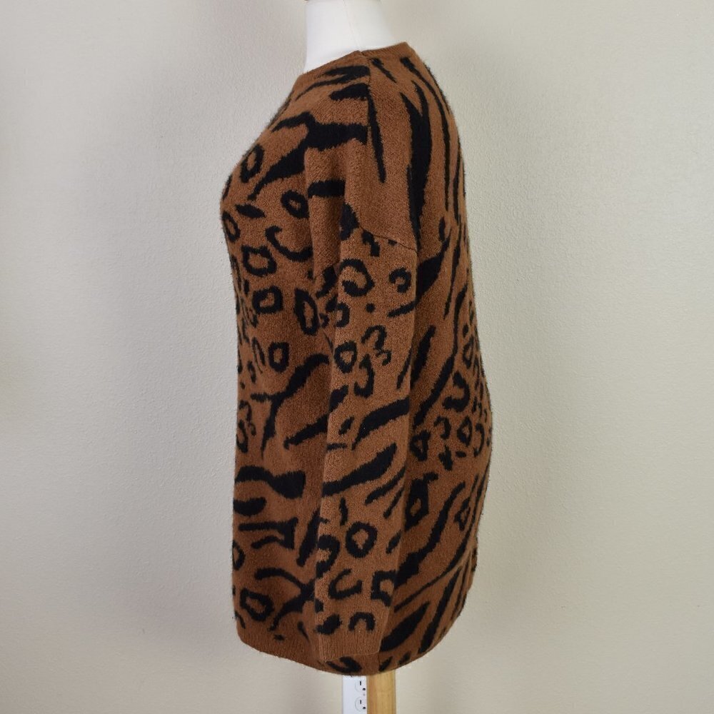 Line & Dot RILKE Animal Print Sweater Tunic Dress 2X - Picture 4 of 7